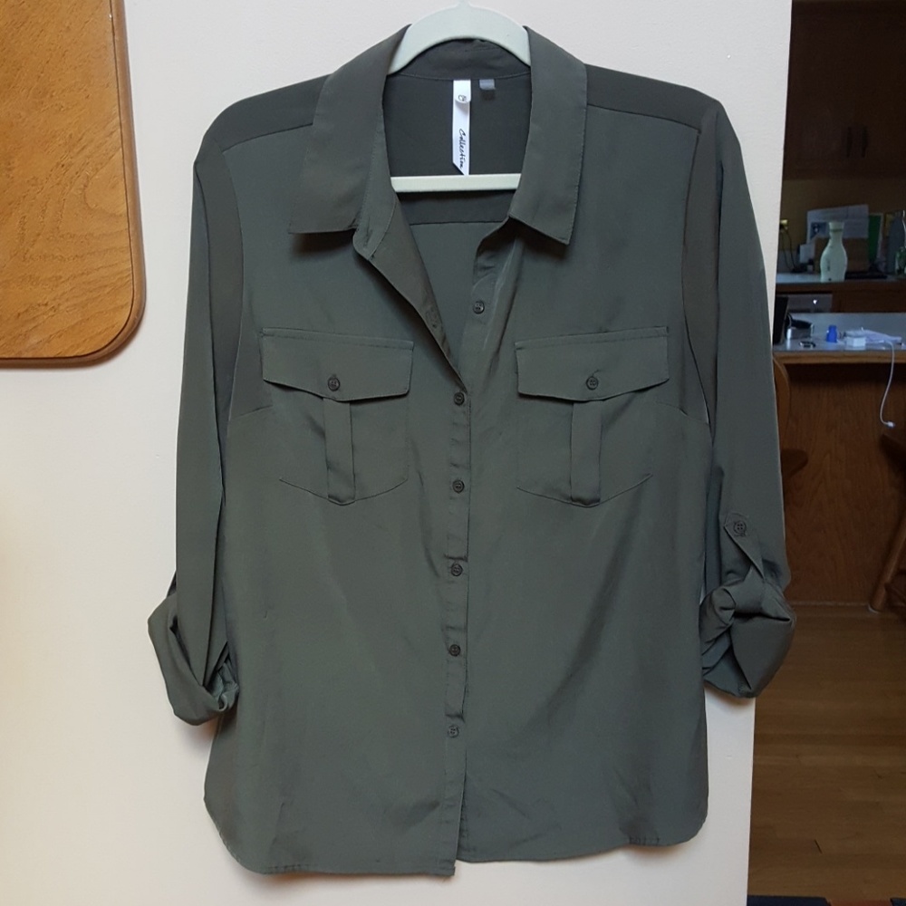 Ny collection army green shirt